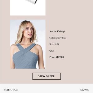 Azazie Kaleigh Dusty Blue Cross-Strap Gown